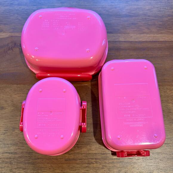 Pink Jewel Bento Lunch Box Set - 3 Latched Food Storage Containers - Picture 3 of 5